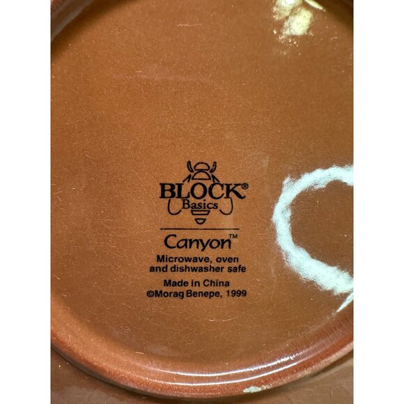 Vintage Block Basics Canyon Serving Bowl Orange 12'' Ceramic Large Round - Picture 3 of 7
